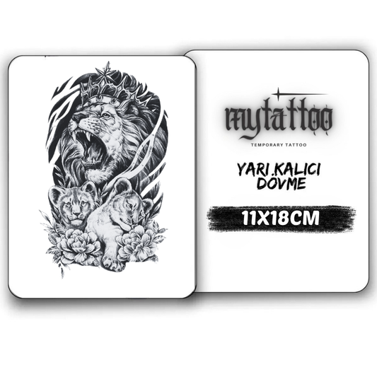 Vahşi Hükümdar Figürlü Orta Boy Yarı Kalıcı Dövme-MY97 MyTattoo