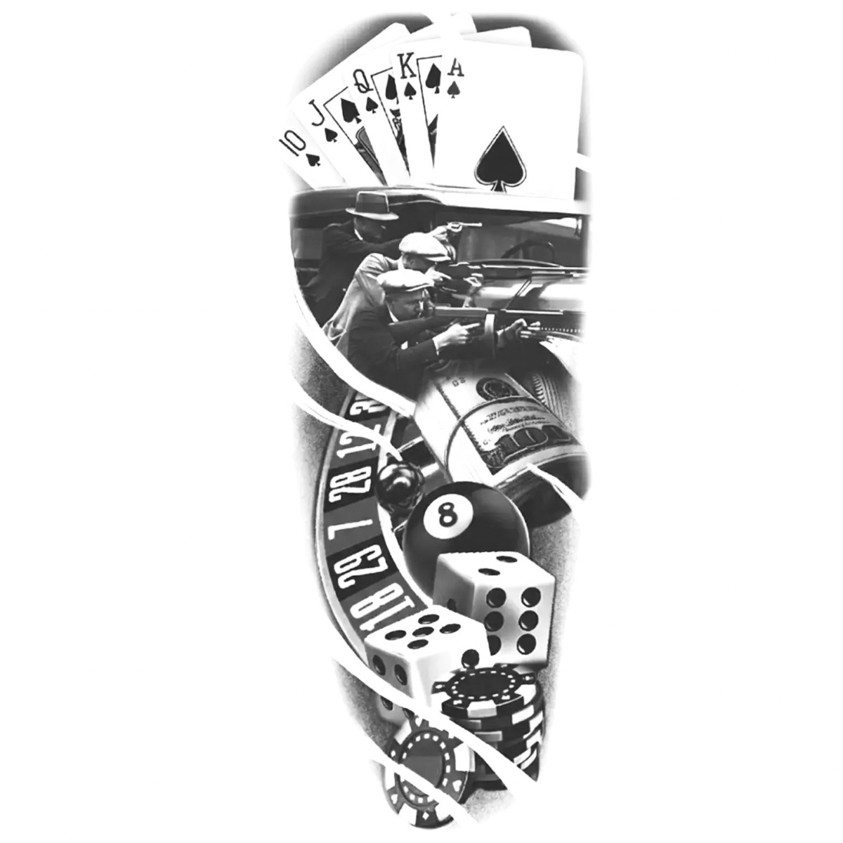 Zar&Para Figürlü Orta Boy Yarı Kalıcı Dövme MY210 MyTattoo