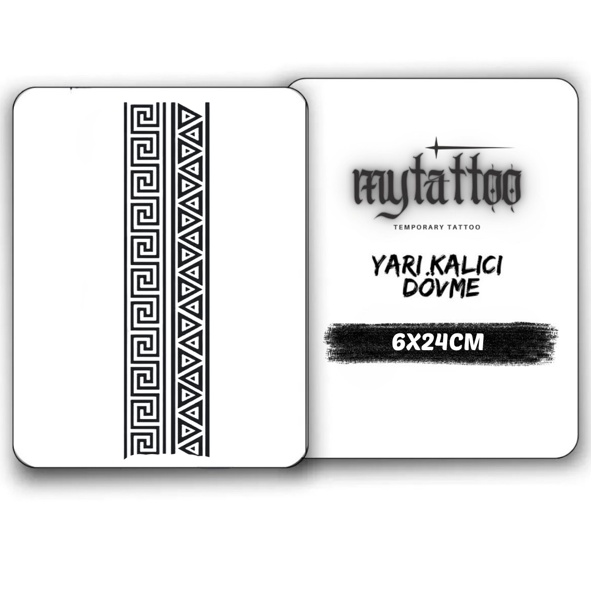 Antik Miras Figürlü Şerit Yarı Kalıcı Dövme MY259 MyTattoo