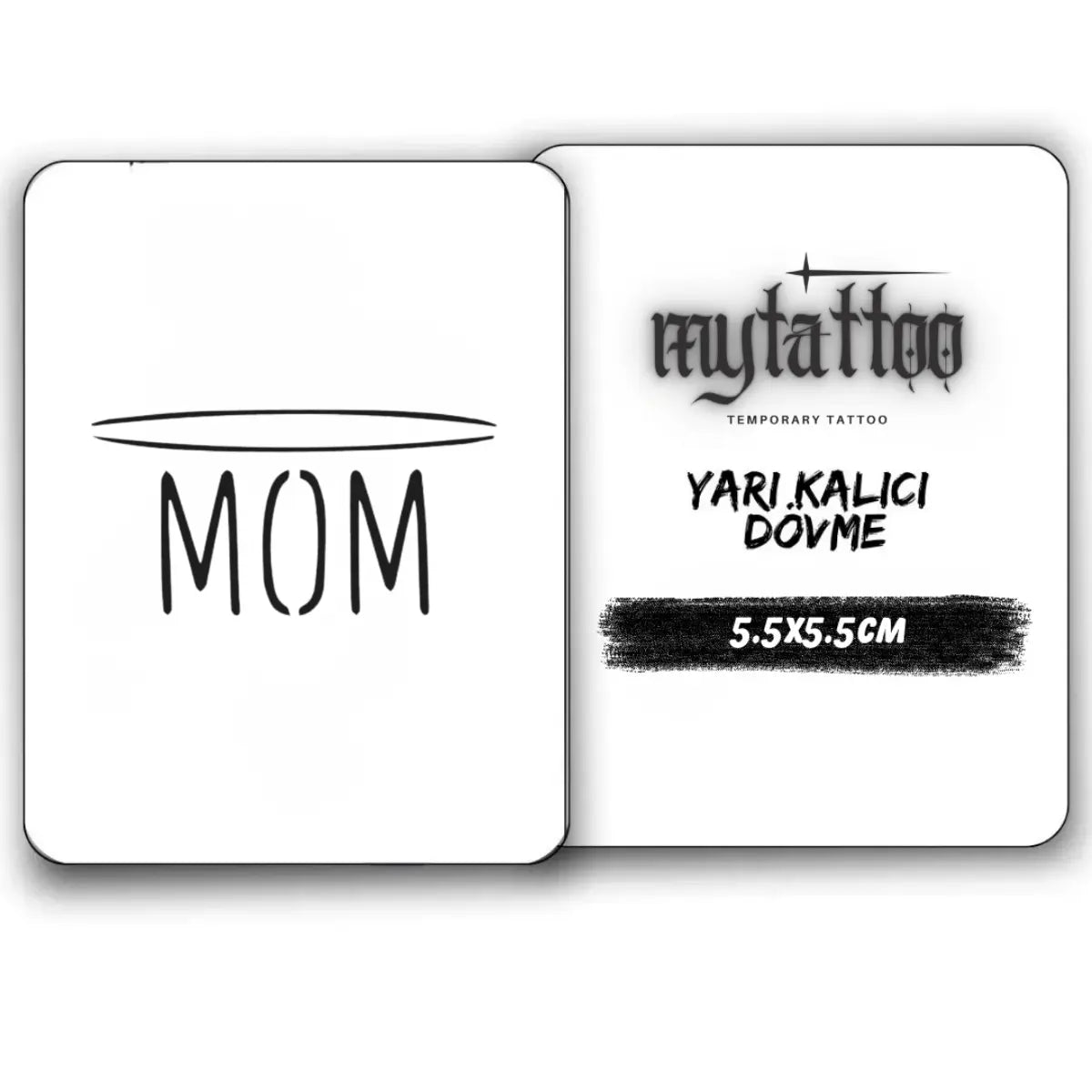 Mom(Anne) Yazı Figürlü Minimal Yarı Kalıcı Dövme-MY4 MyTattoo