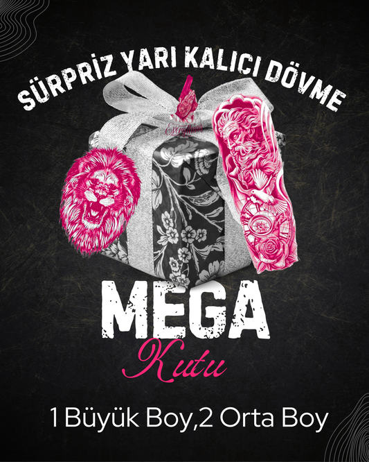 Sürpriz Mega Dövme Kutusu (1 Büyük,2 Orta Boy Dövme)